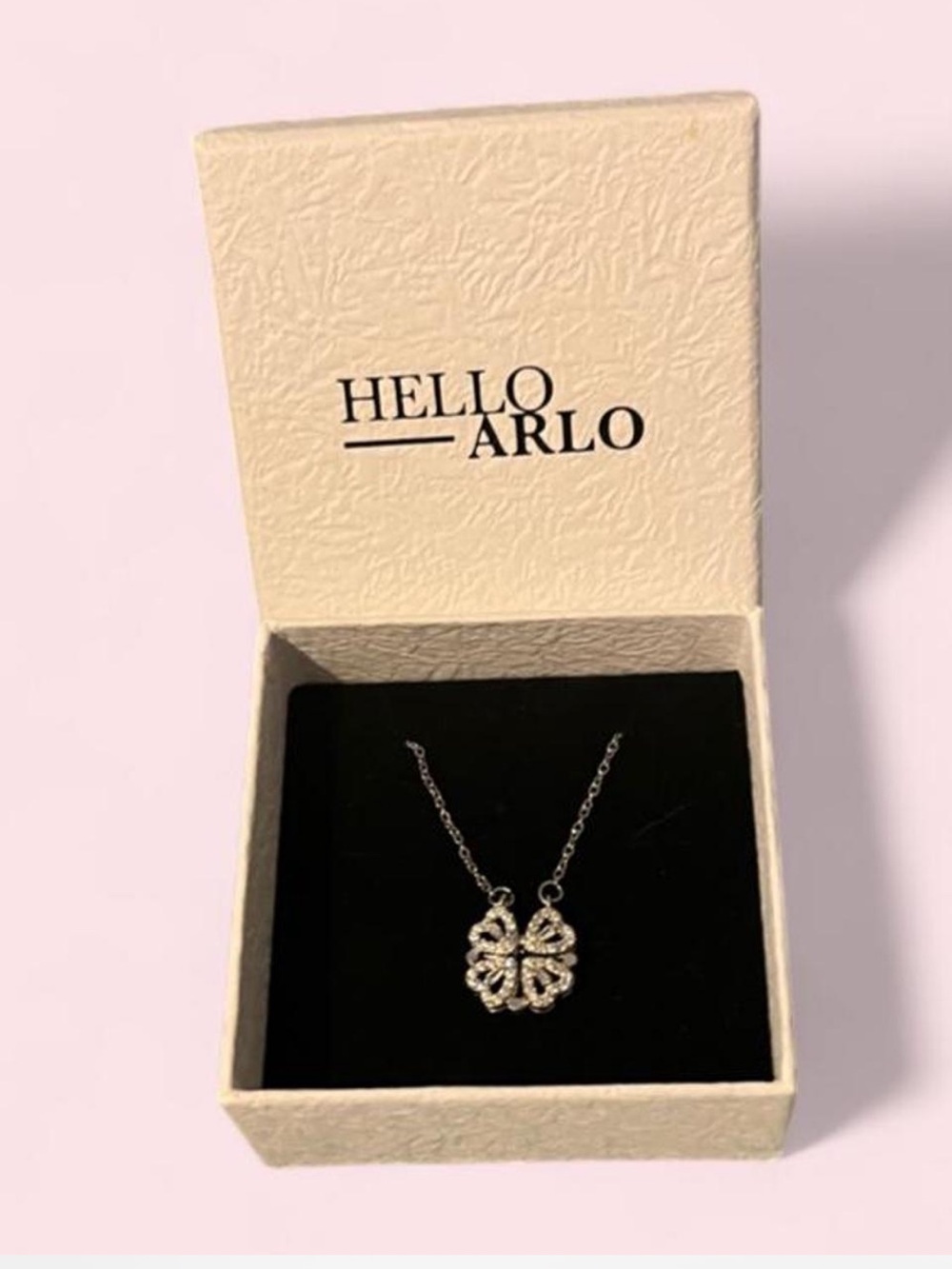 Hello Arlo Silver Clover Pendant Necklace